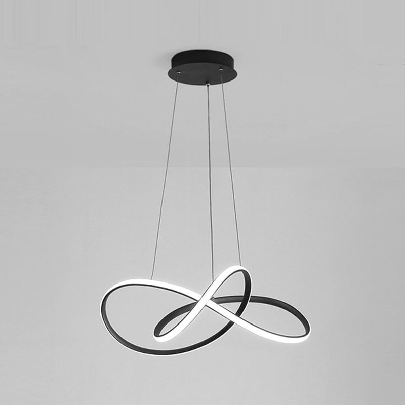 Lámpara de forma espiral Luz de metal contemporáneo 1 accesorio de iluminación de lámpara de luz