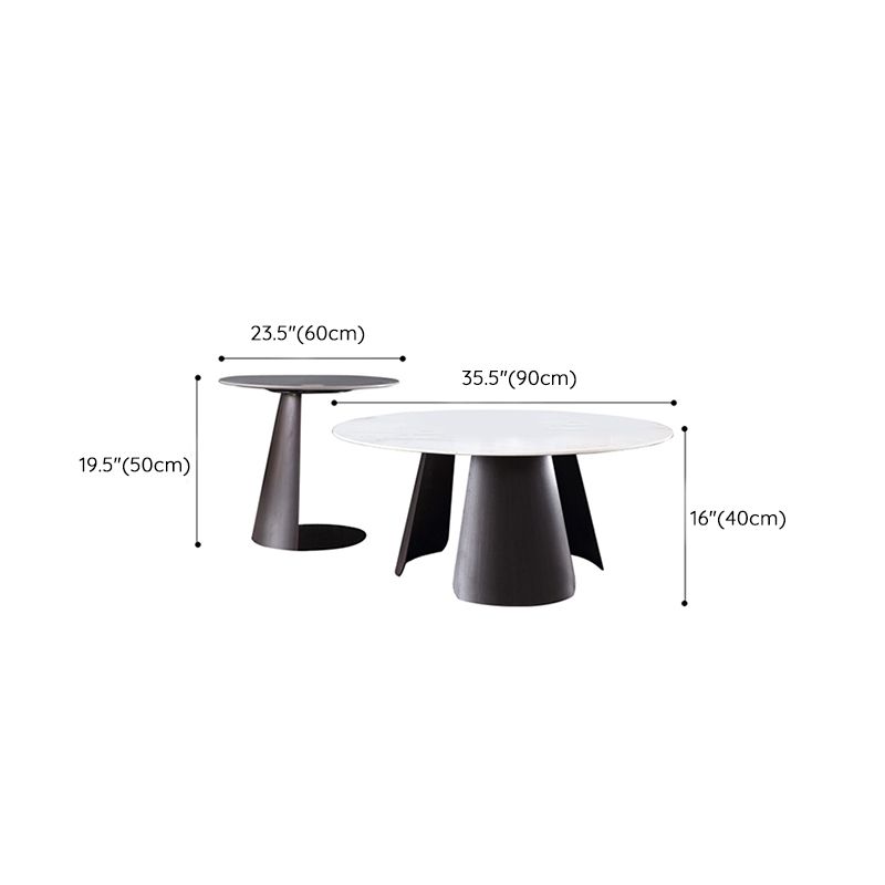 Slate Round Coffee Table No Distressing Modern Nesting Coffee Table Set
