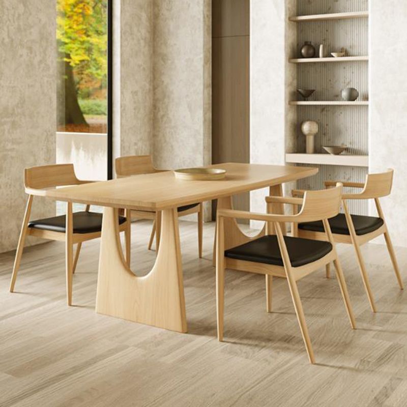 Modern 1/2/4/5 Pieces Dining Set Solid Wood Rectangle Dining Table with Chairs