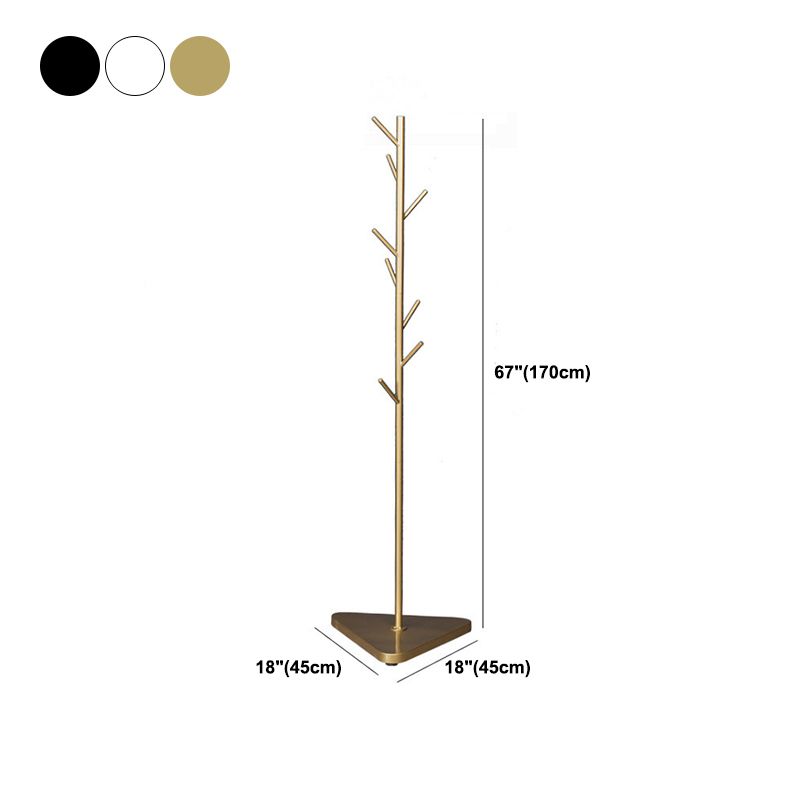 Contemporary Coat Rack Coat Hooks Metal Coat Rack with Triangular Base