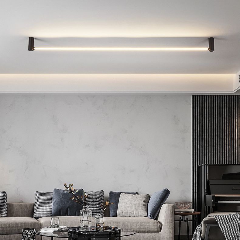 Eenvoud Staaf Gevormde Flush Mount Acryl hal slaapkamer LED flush plafond licht in zwart