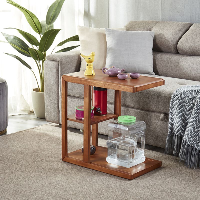 Modern Solid Wood End Table Rectangular Corner Table for Living Room