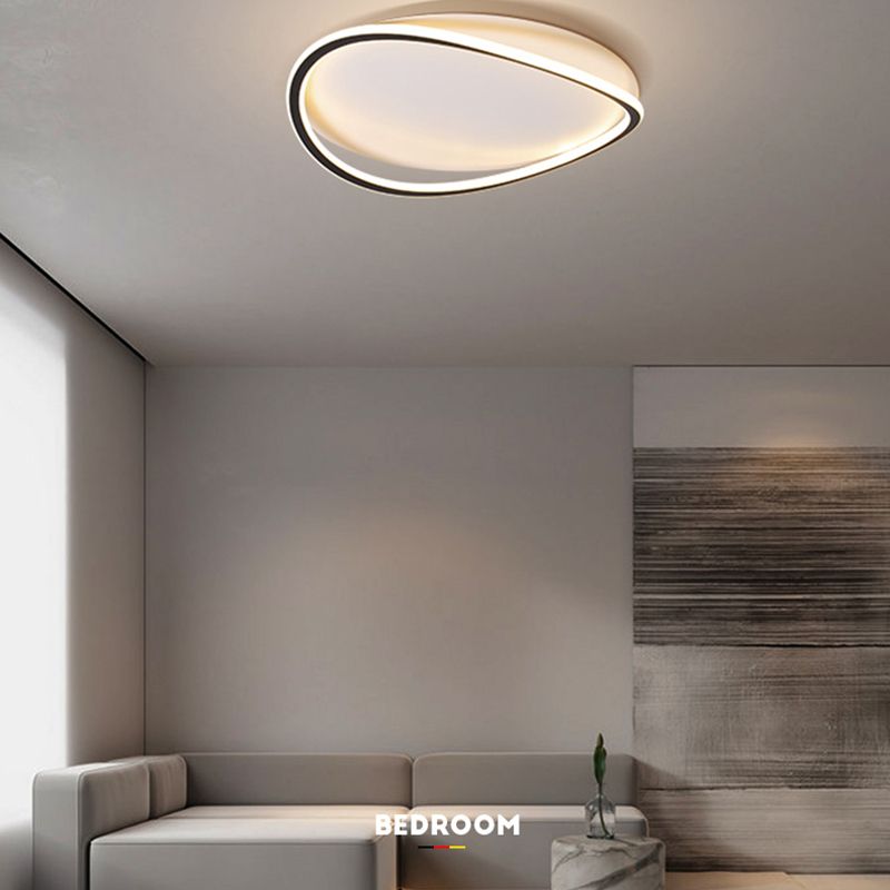 Plafonnier LED artistique moderne, montage circulaire en aluminium avec abat-jour en acrylique