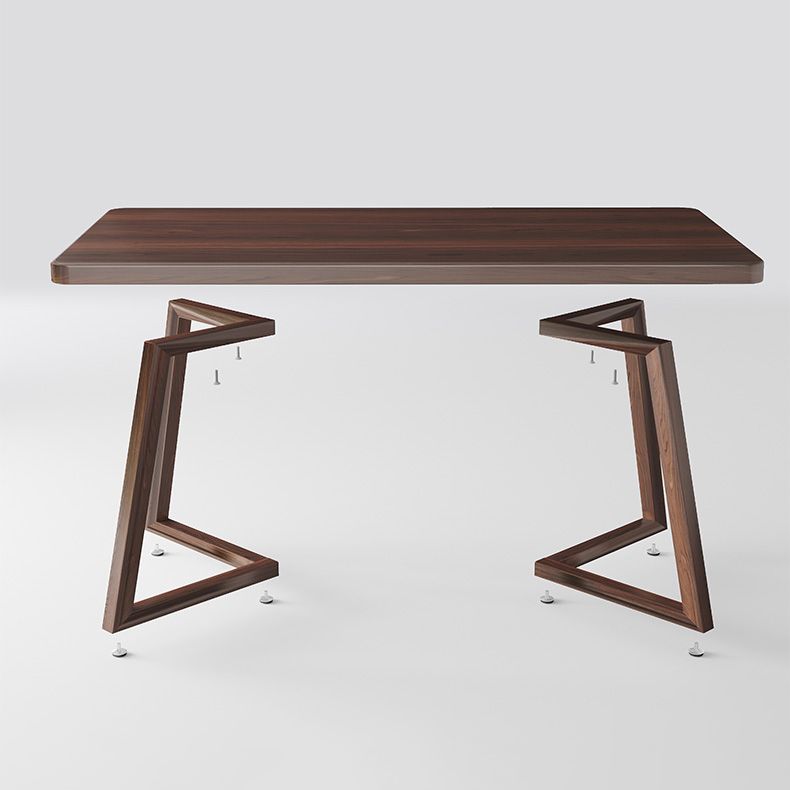 Wooden Modern Dining Room Set with Double Pedestal Base Formal Table Set for Home Use