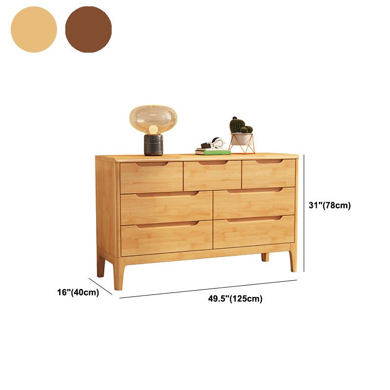 Contemporary Storage Chest Dresser Solid Wood Dresser with 5/6/7 Drawers