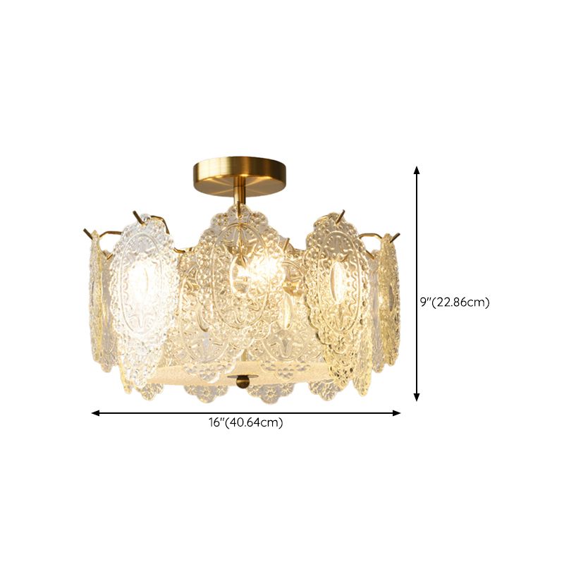 Modern Ceiling Light Household Flush Mount Ceiling Light Fixture with Glass Shade