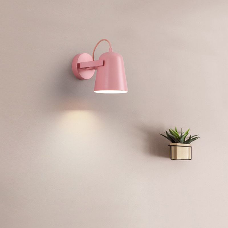 Nordic 1-Light Wall Sconce Bell Rotatable Wall Mount Light Fixture with Iron Shade for Living Room