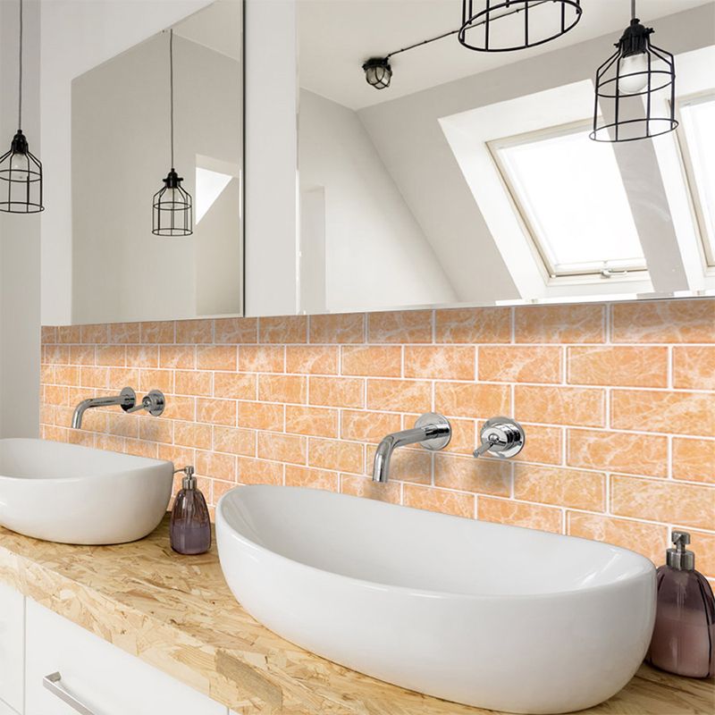 Adhesive Marble Brick Effect Wallpapers Countryside PVC Wall Covering, 12' L x 12" W