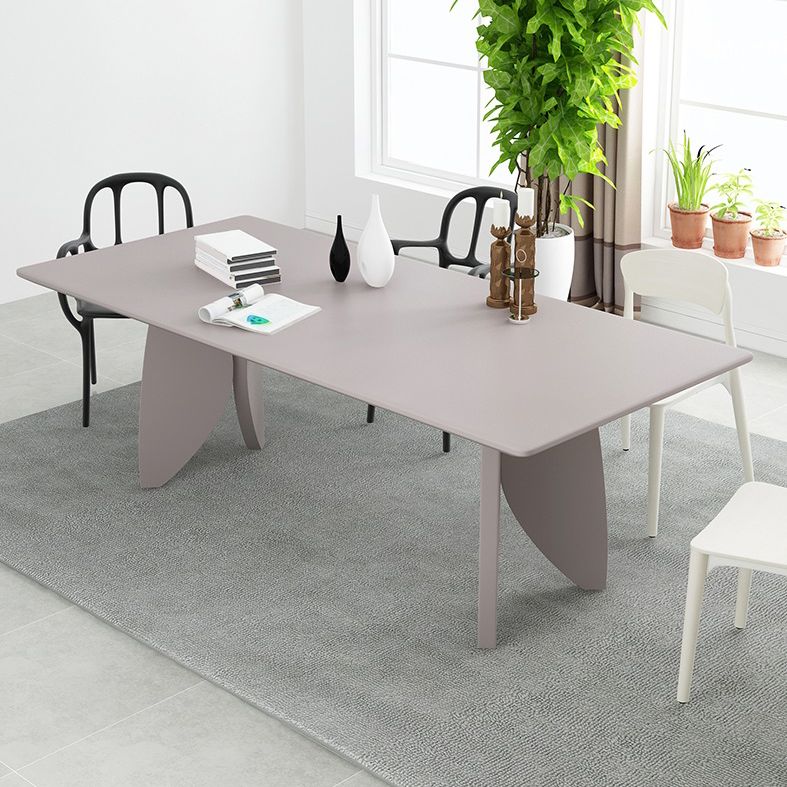 Mesa moderna de madera maciza para restaurante, mesa de comedor rectangular con 4 patas