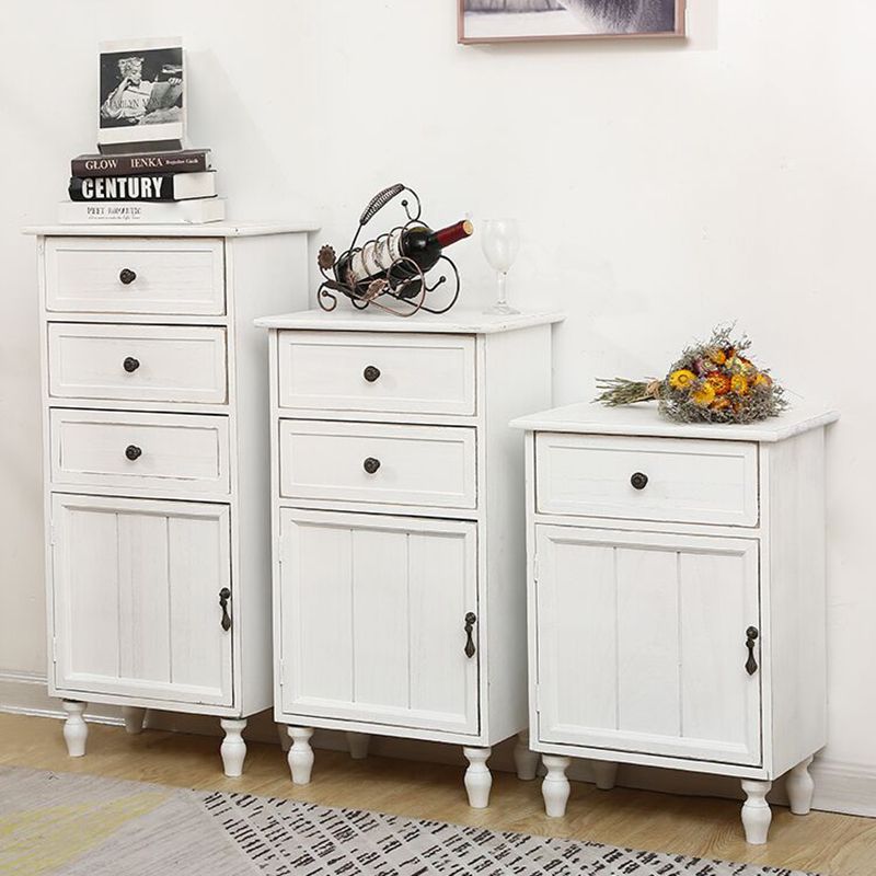 Industrial Turned Legs Accent Cabinet with Door and Drawers Storage Cabinet