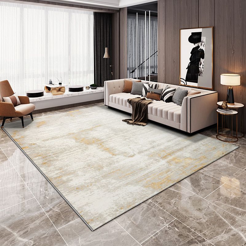 Chic Modern Area Carpet Tie-Dye Pattern Polyester Area Rug Stain Resistant Rug for Living Room