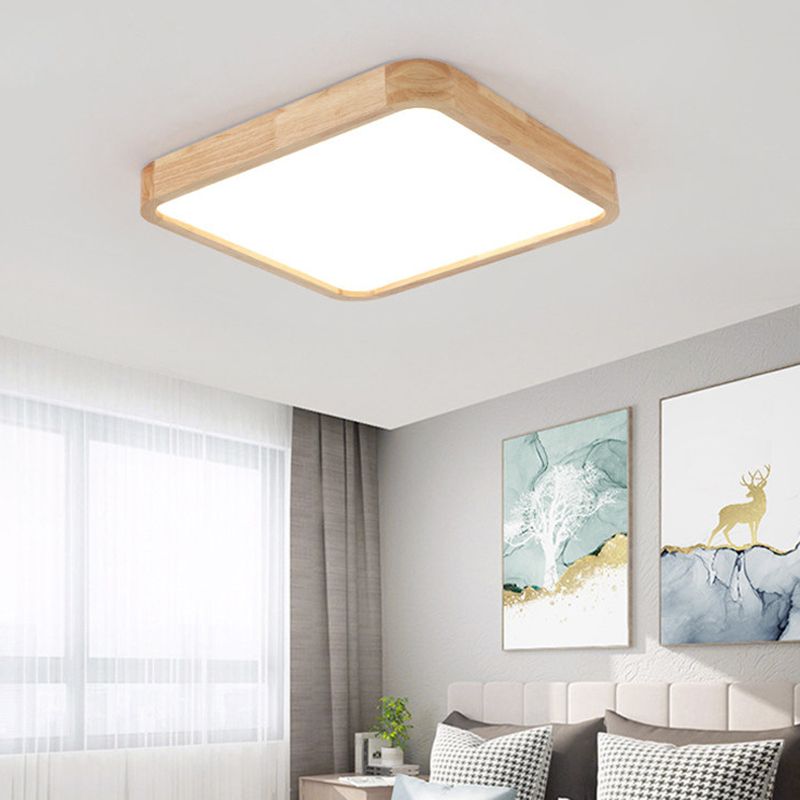Lámpara de techo empotrada moderna, lámpara empotrada de madera