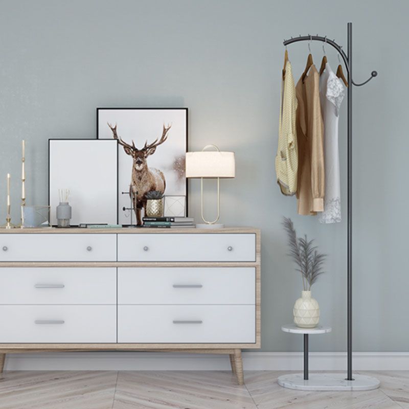 Modern Metal Hall Stand Storage Shelf Entryway Kit Hooks Hall Tree