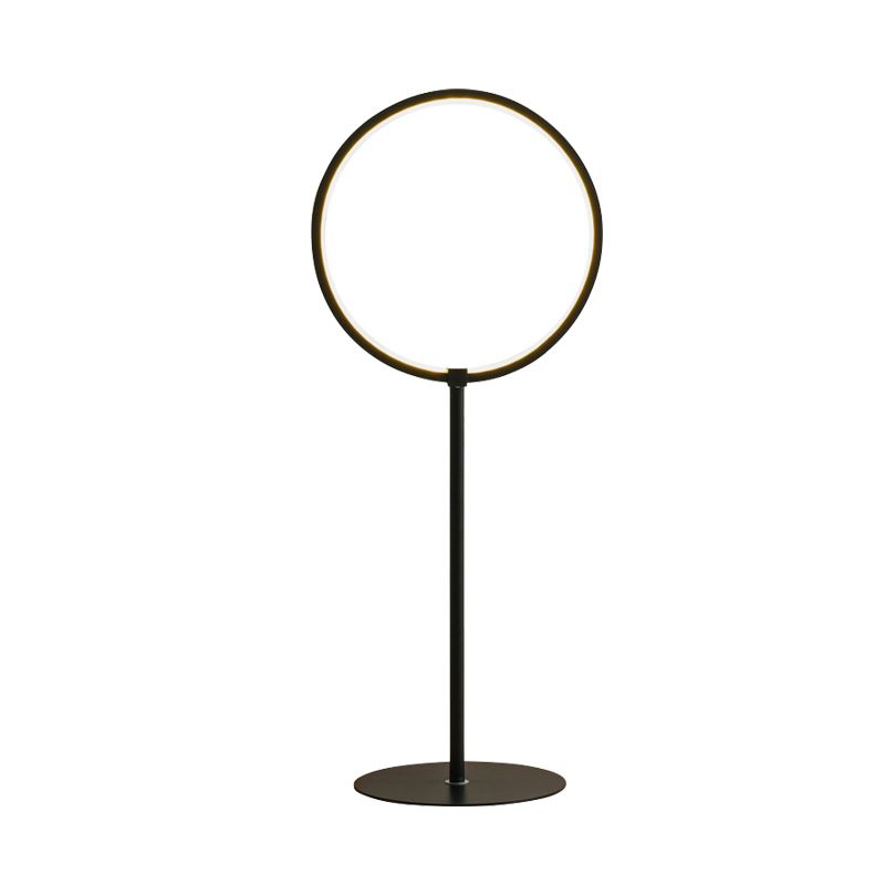 Metalen ring nachtkastje licht minimalistische led kleine bureaulamp in zwart voor slaapkamer
