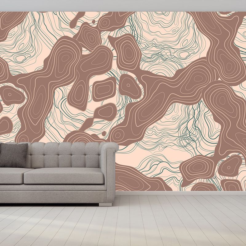 Abstract Art Resistant Mural Wallpaper Environment Friendly Sleeping Room Wall Mural