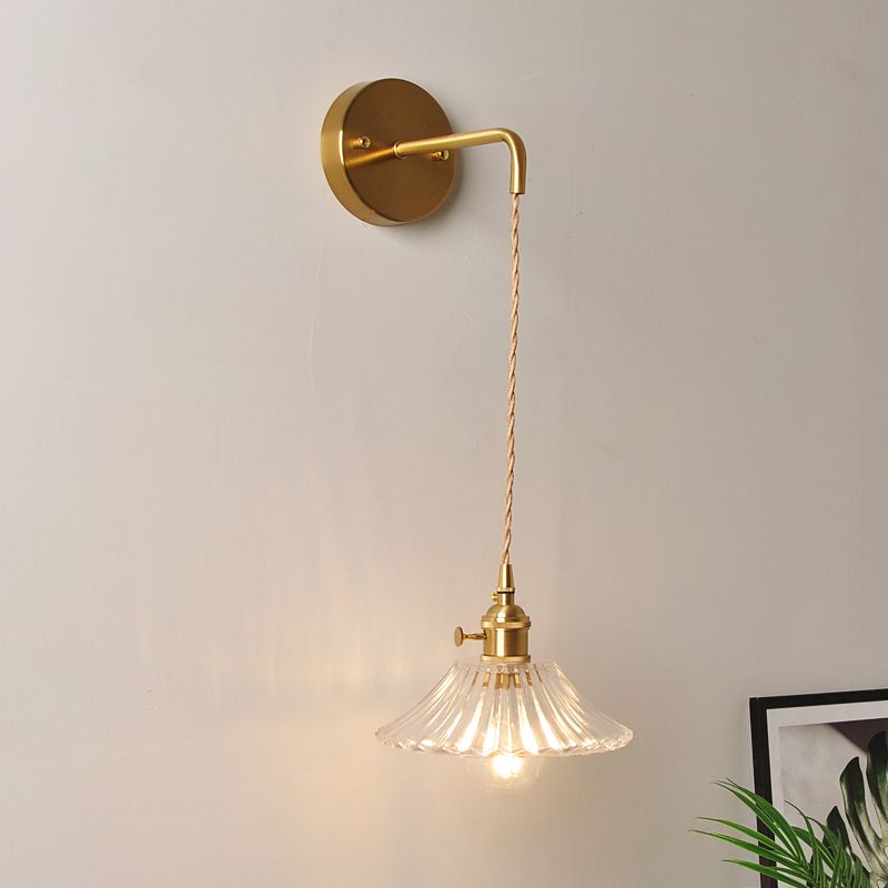 1 hoofd wandmontage licht industrieel gearceerd helder glazen wandlamp barmon