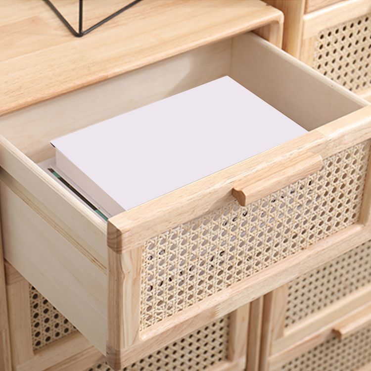 Contemporary Storage Cabinet with Drawers and Solid Wood Legs