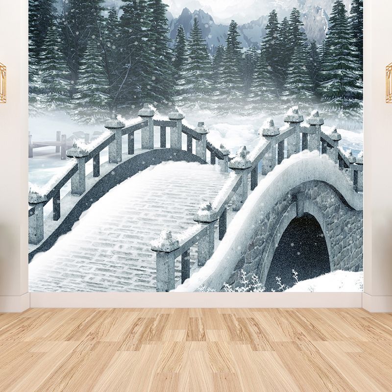 Extra Large Arch Bridge Mural White Non-Woven Wall Art for Home Decor, Personalised