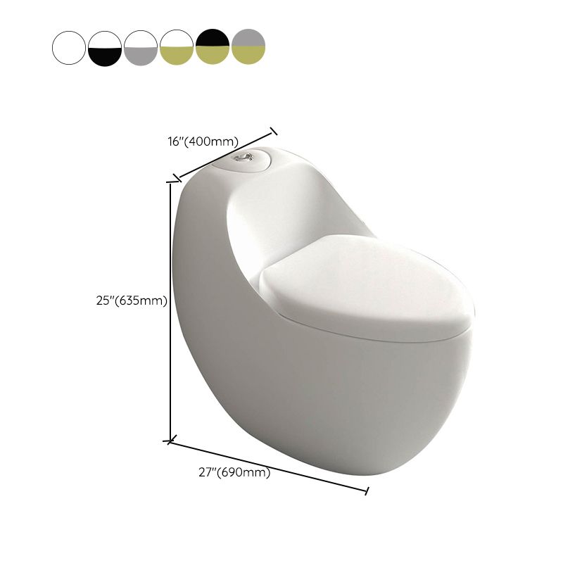 Contemporary Skirted Toilet Bowl One Piece Ceramic Urine Toilet with Seat