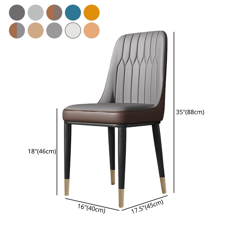 Contemporary Style Metal Dining Chairs Dining Armless Side Chair for Kitchen