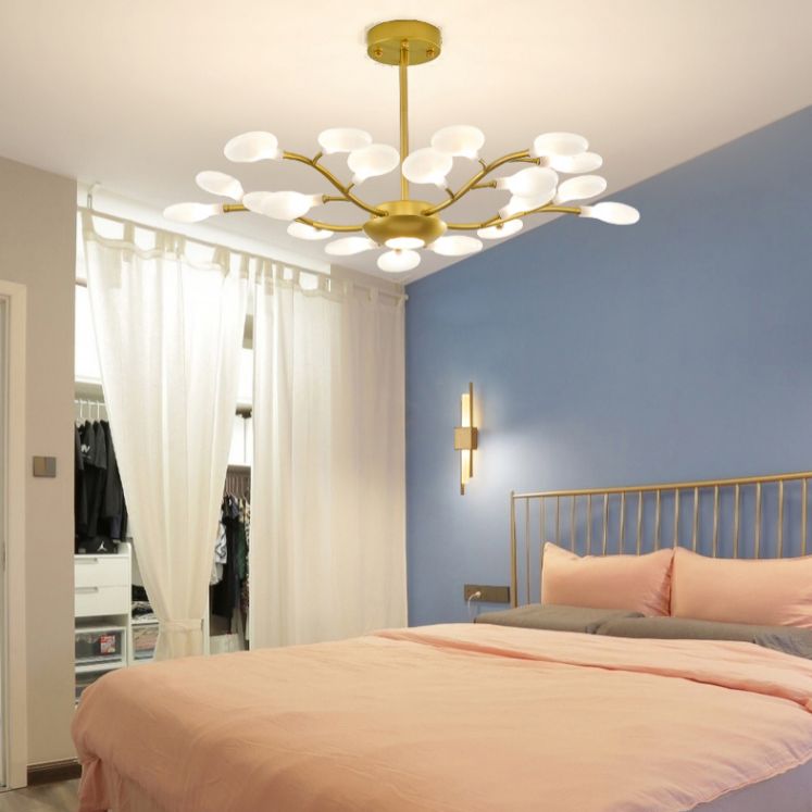 Wrought Iron Firefly Pendant Light in Modern Luxury Style Acrylic Sputnik Ceiling Light for Living Room