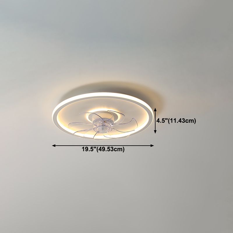 Ventilador de techo de dormitorio LED de metal ligero simple cerca de la iluminación del techo