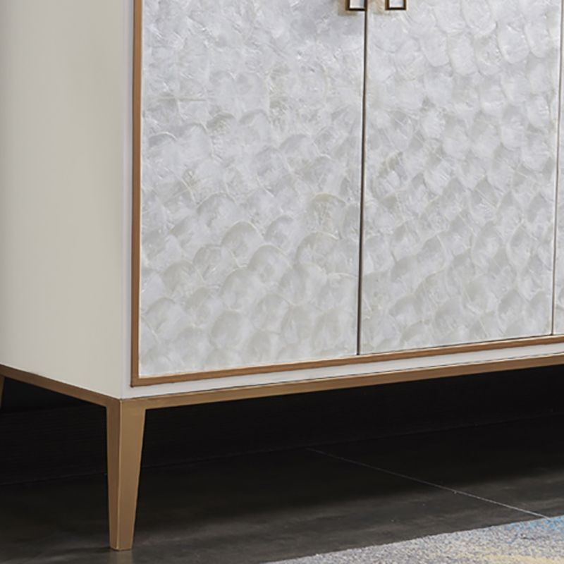 Glam Living Room Dining Buffet Engineered Wood and Metal Cabinets Sideboard Table