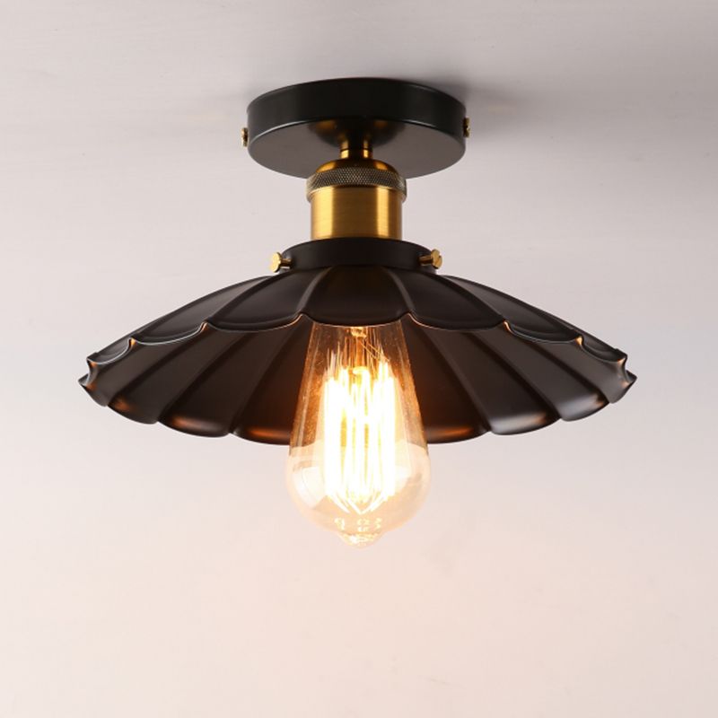 Schwarz mit Schirgel mit Flush Mount Industrial inspirierte 1-leichte Halbblöde-Deckenleuchten