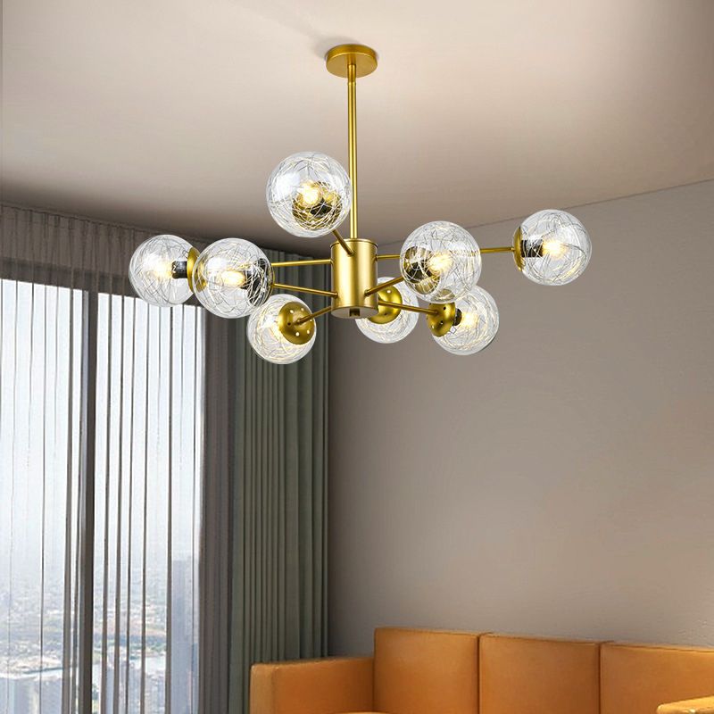 Aluminio Bola de vidrio de vidrio Molecular Estilo nórdico Minimalismo Luz colgante para comedor