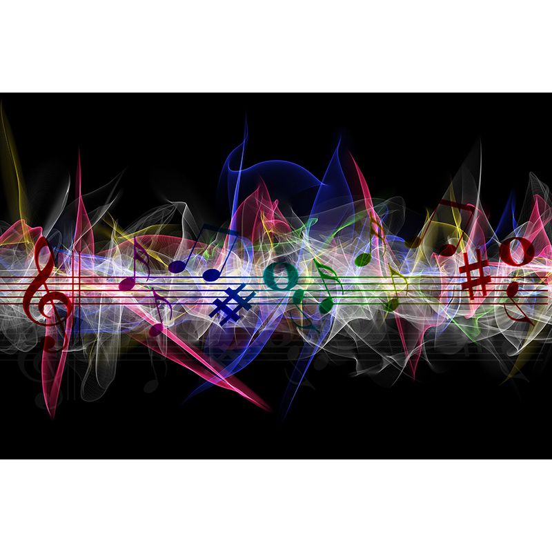 Modern Illustration Mural Wallpaper Musical Note Indoor Wall Mural