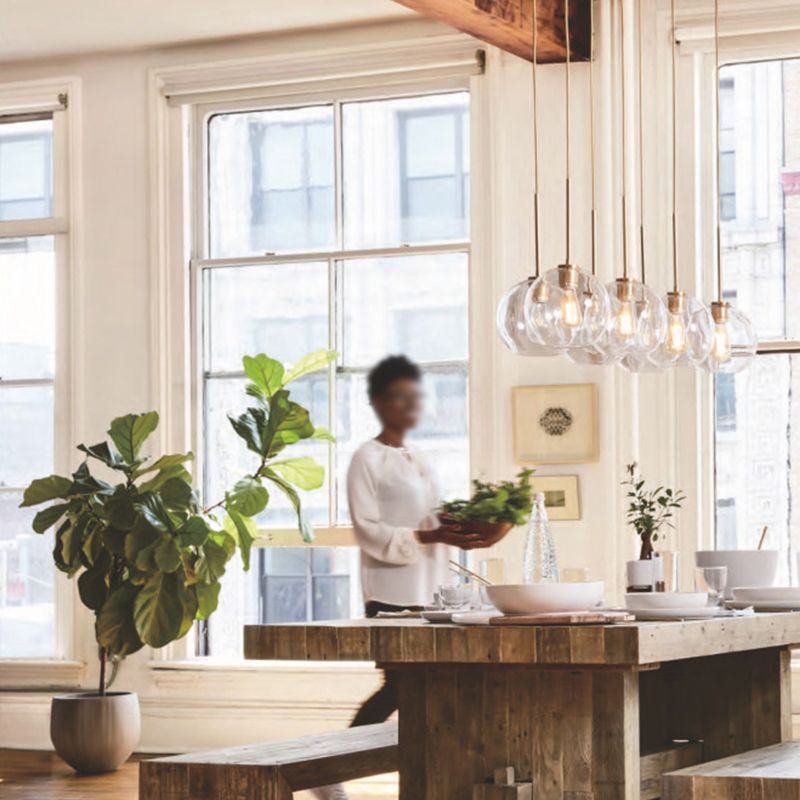 Nordic Style Anhänger Leichtkugel Formbirnen -Deckenlampe mit Glasschatten für Schlafzimmer