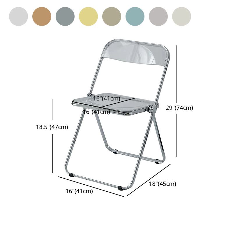 Silla lateral plegable de plástico de diseño industrial para uso doméstico Silla lateral de comedor con respaldo abierto