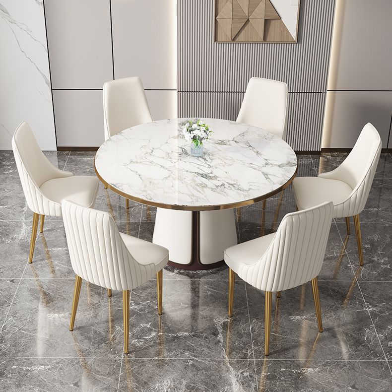 Glam Style Dining Chair Leather Parsons Dining Chair for Home