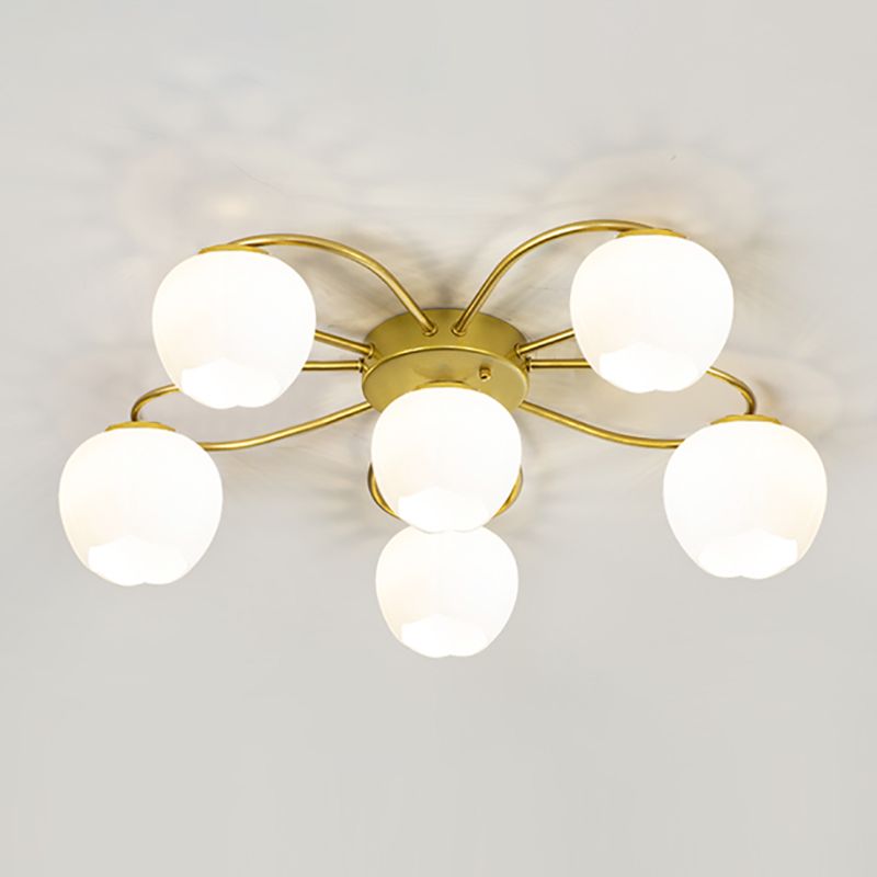 Simplicidad Semi Flush Montaje Iluminación Vidromas Lámpara de techo de la sala de estar