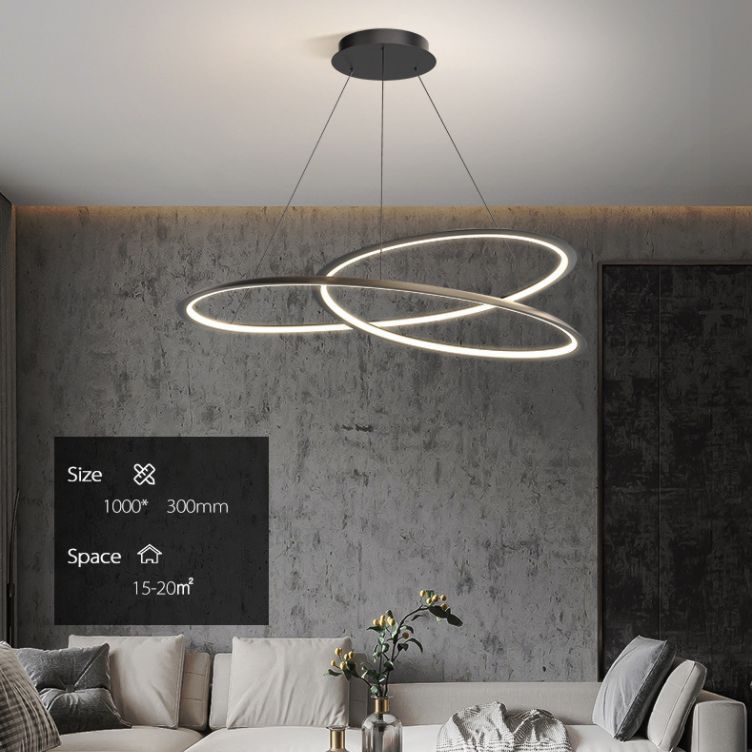 Luminaires suspendus contemporains en métal.