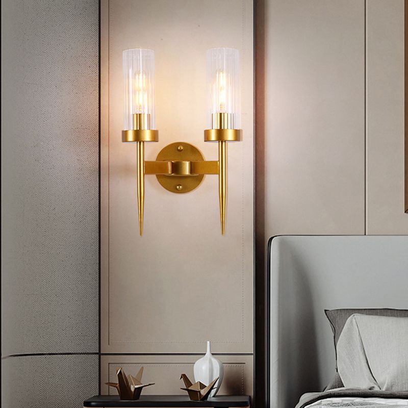 Modern Cylinder Wall Light Glass Wall Light Fixture for Bedroom
