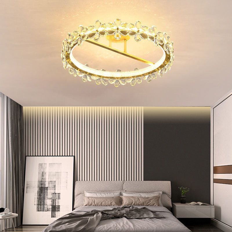 Modern Ceiling Lamp Creative Crystal Flush Mount Light Fixture for Bedroom