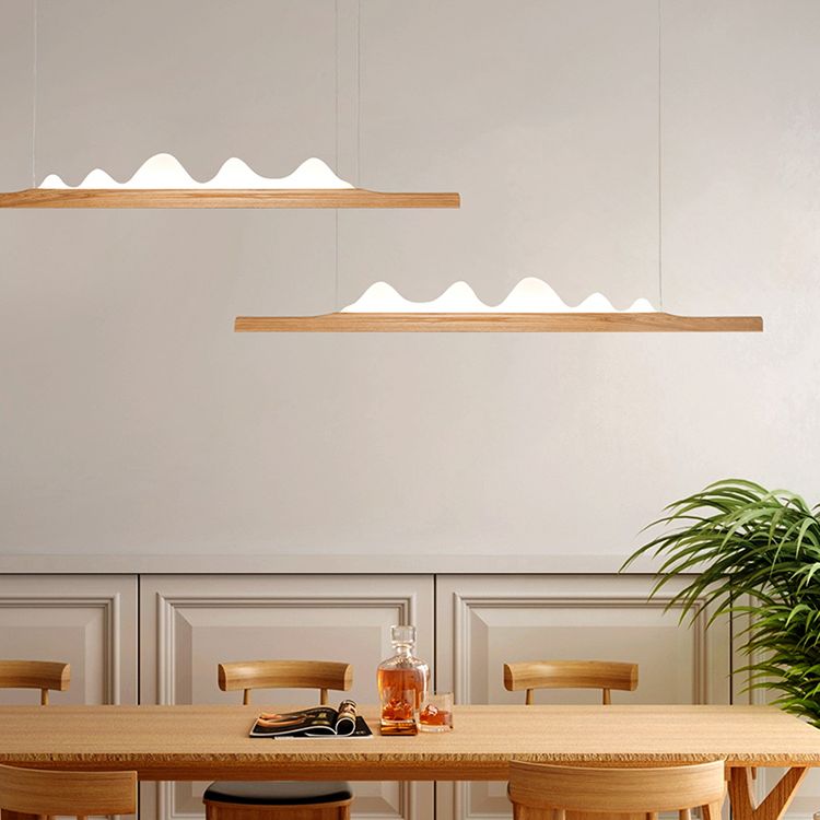 Idées d'éclairage à l'île LED moderne nordique lampe à lustre linéaire pour salle à manger