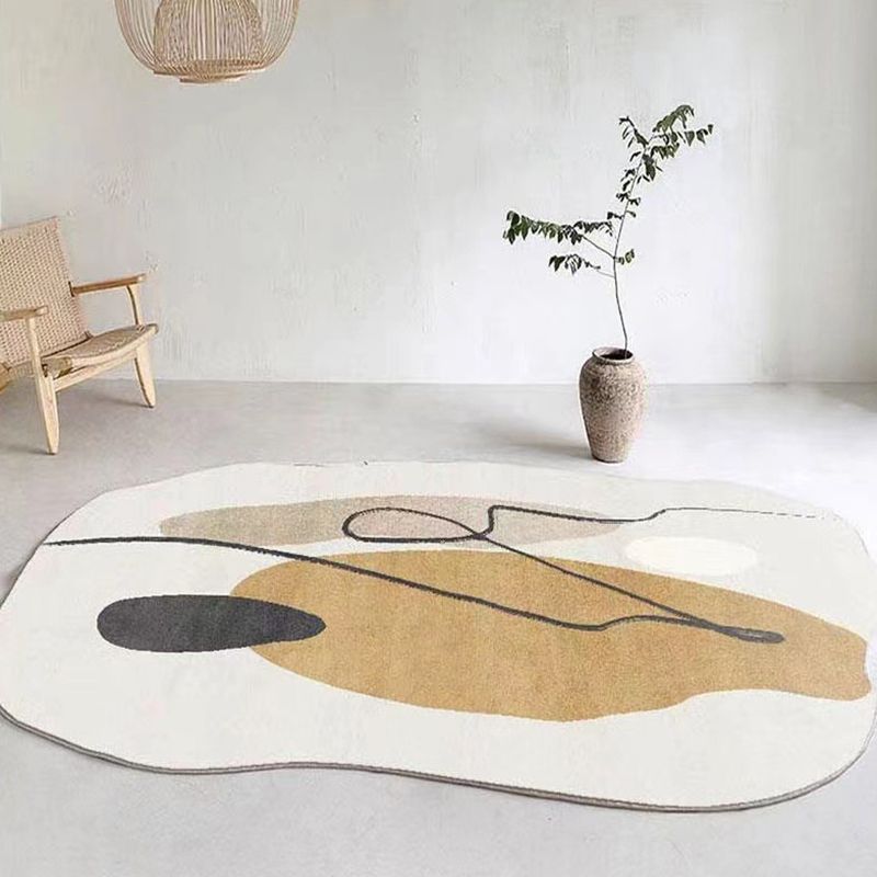 Tapis de couleur polyester de tapis gris Polyester tapis lavable pour la décoration intérieure