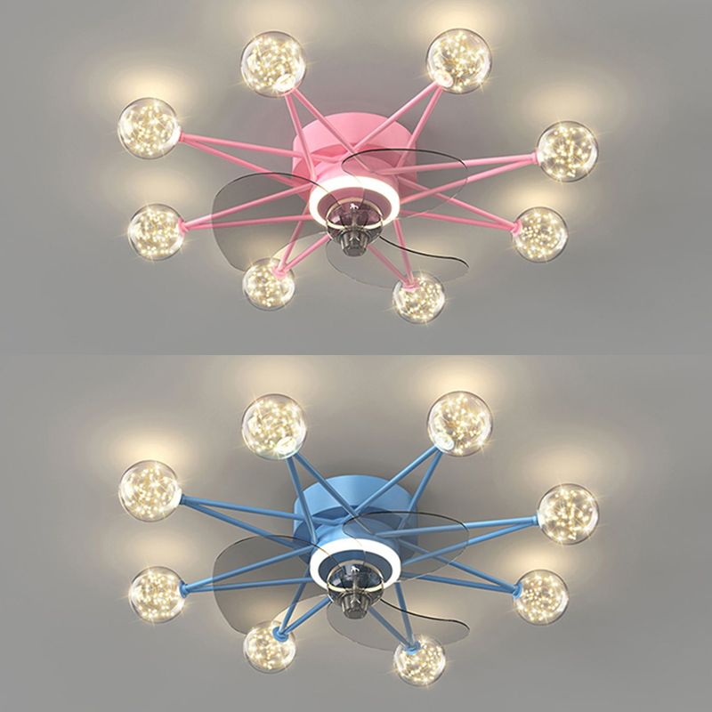 Nordic Style Ceiling Fan Lamp 6th Gears Adjustment Ceiling Fan Light for Living Room