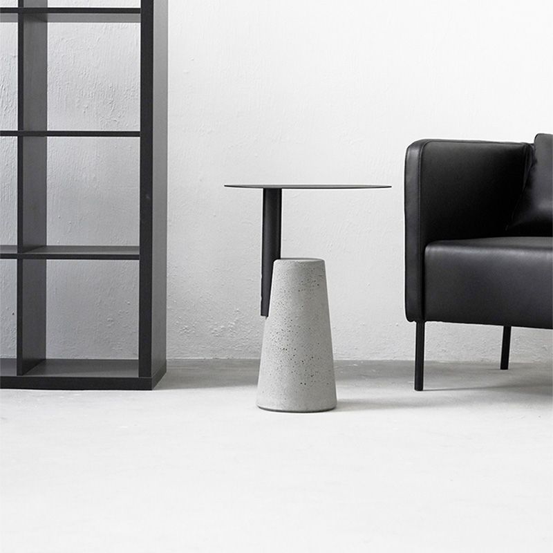 Scandinavian Living Room Metal End Table Concrete Pedestal Sofa Side Table