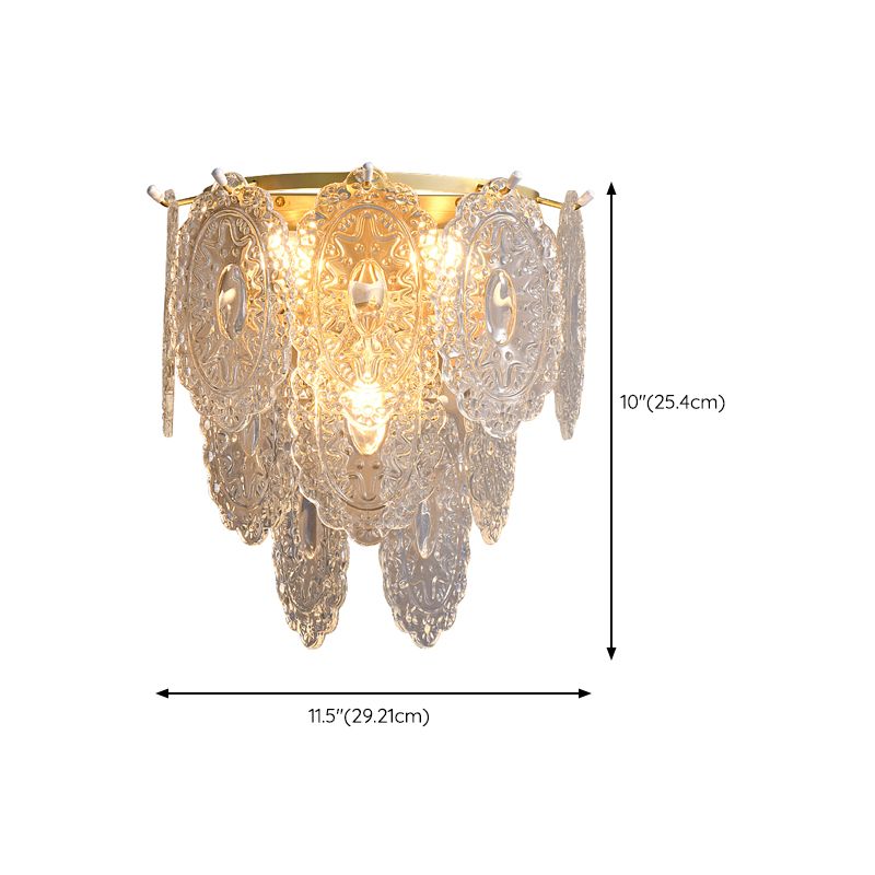 Contemporary Clear Shade Wall Sconce Lighting Unique Shade Wall Lamp for Bedroom