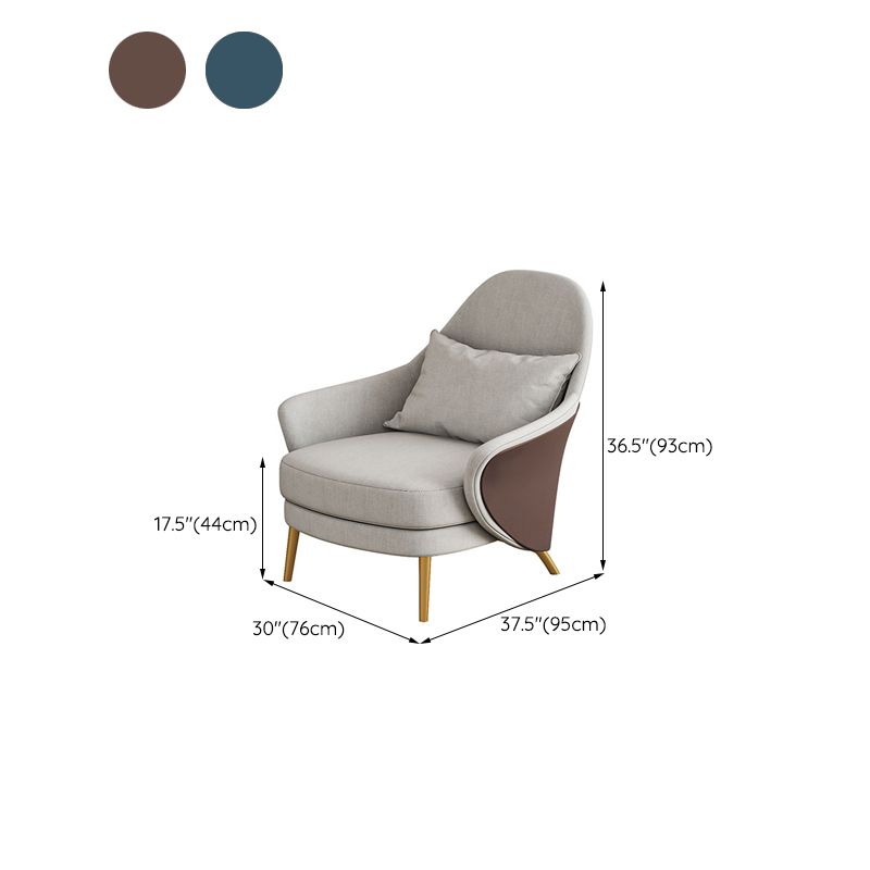 Tuxedo Arm Sofa Linen and Faux Leather Seating for Bonus Room