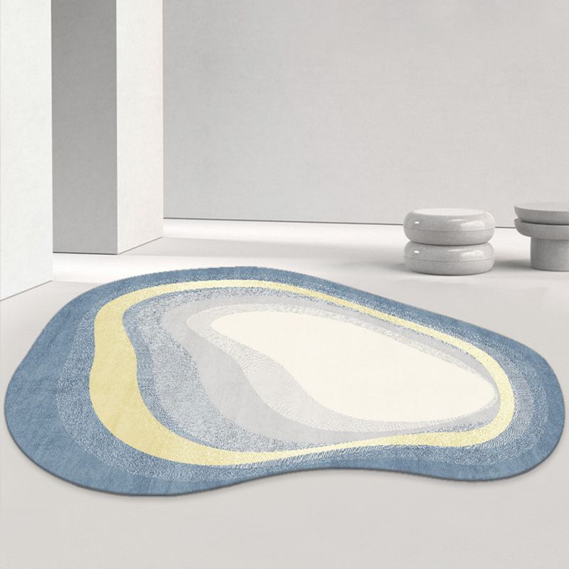 Fancy Modern Rug Blue Contrast Color Area Carpet Non-Slip Backing Area Rug for Drawing Room