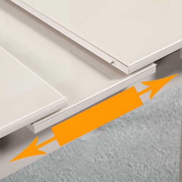 Contemporary Extendable Rectangular Glass Dining Table with 4 Legs