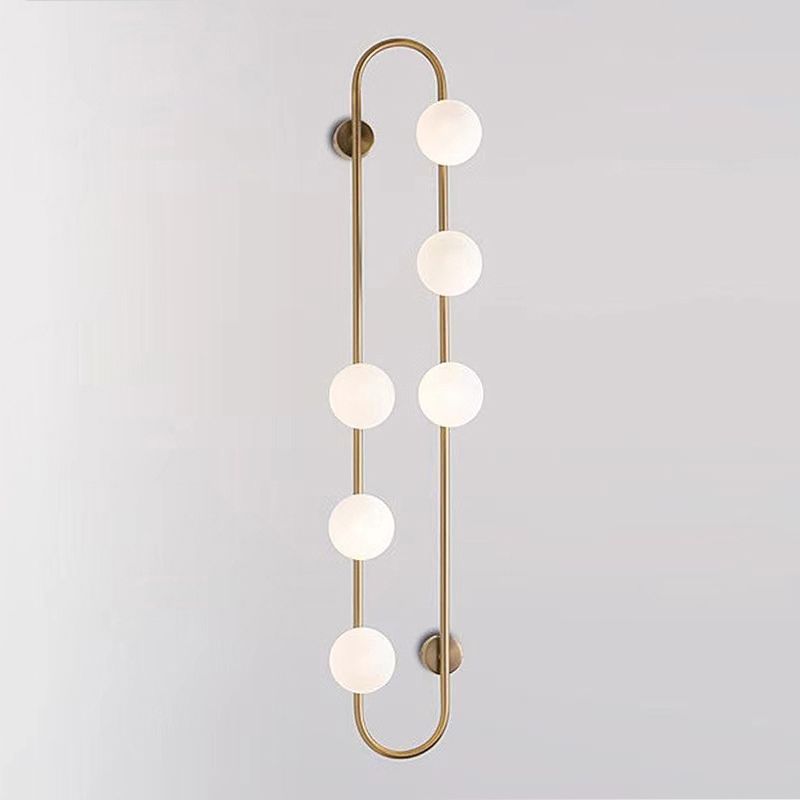 Modern Style Ellipse Shape Wall Light Glass Sconces in Gold for Bedroom
