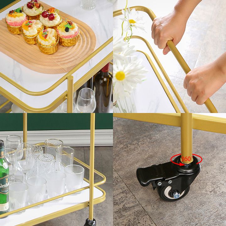 31.5"H Modern Prep Table Metal Rectangular Rolling Prep Table for Home Use