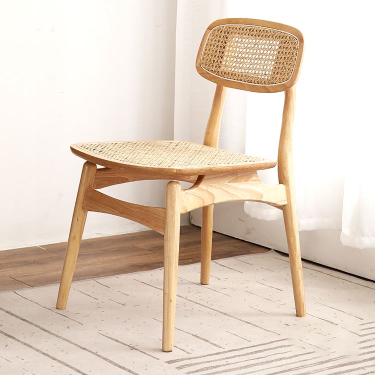 Chaises en bois d'hévéa de style tropical, cuisine, salle à manger, chaise latérale à dossier ouvert