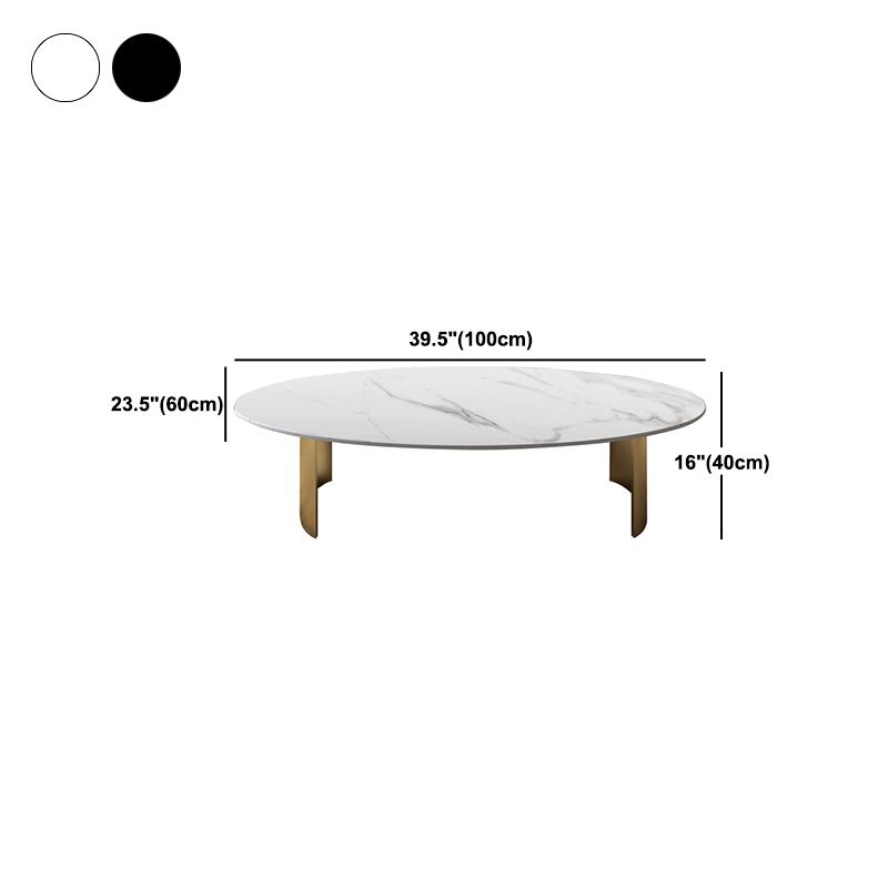 Glam Sled Cocktail Table Oval Coffee Coffee Cocktail Table for Living Room