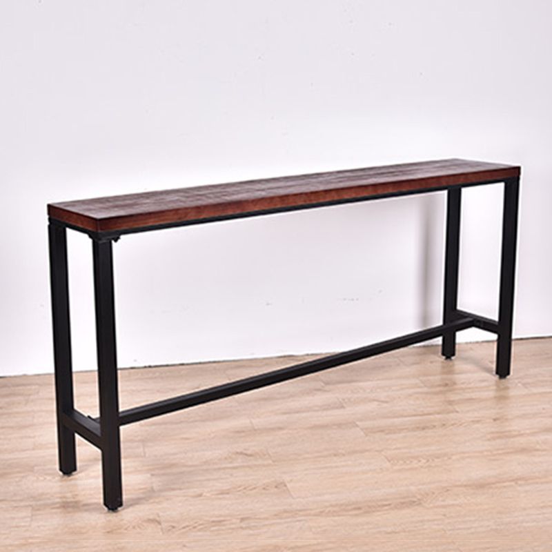 Industrial 1/5 Pieces Bar Table Set Rectangle Pine Wood Counter Table for Cafe